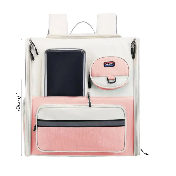 Pet Carrier Rygsæk, Åndbart Materiale, Fashionabelt Design,Lyserød