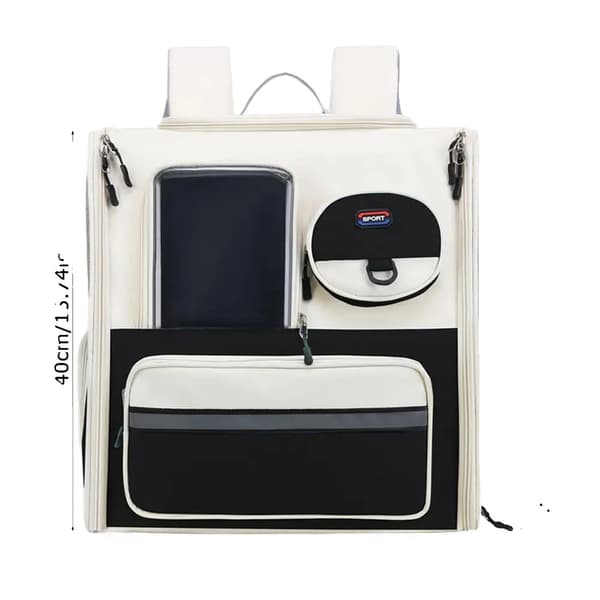 Pet Carrier Rygsæk, Åndbart Materiale, Fashionabelt Design,Sort