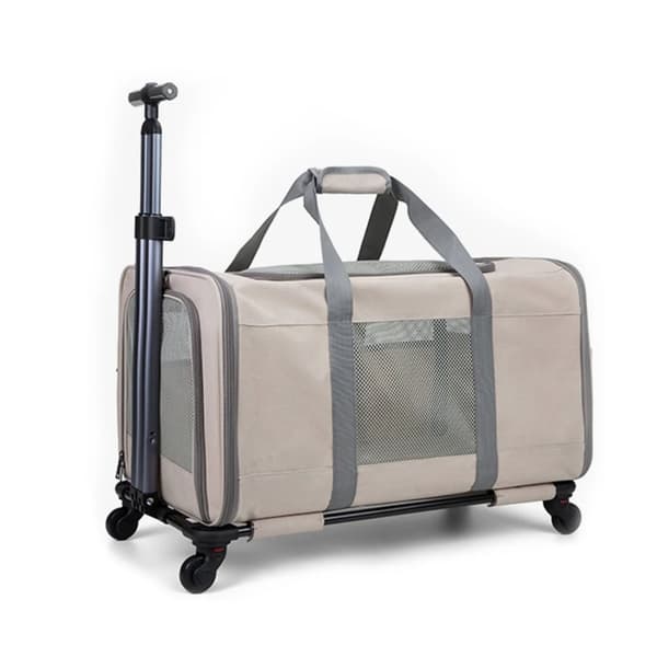 Pet Trolley Bag, Rummelig 60x40x35 cm Design, Multifunktionelle Bære Muligheder,Khaki