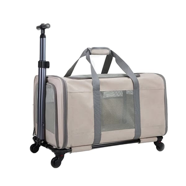 Pet Trolley Bag, Rummelig 60x40x35 cm Design, Multifunktionelle Bære Muligheder,Khaki