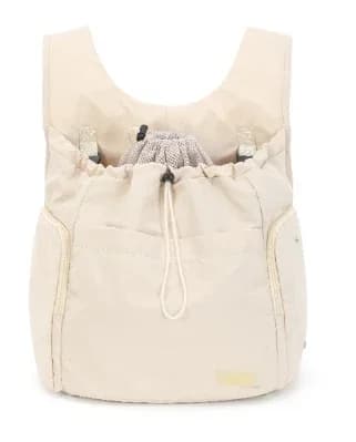 Pet Carrier Rygsæk, Holdbar Polyester, Behagelig til Små Racer,off white