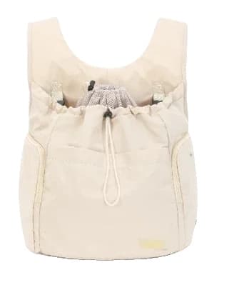Pet Carrier Rygsæk, Holdbar Polyester, Behagelig til Små Racer,off white