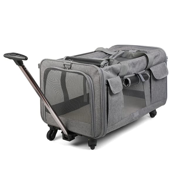 Pet Trolley Case, Åndbar Design, Sammenfoldelig og Bærbar,GRÅ