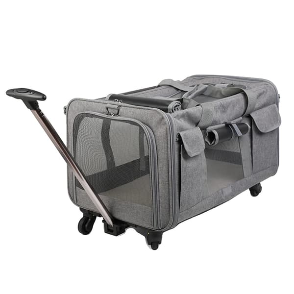 Pet Trolley Case, Åndbar Design, Sammenfoldelig og Bærbar,GRÅ