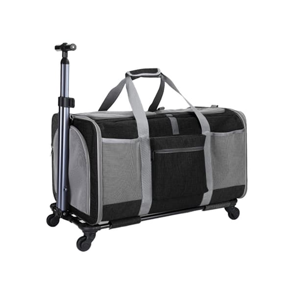 Pet Carrier, Rummelig Indvendig, Åndbart Mesh, Bærbar Design,sort