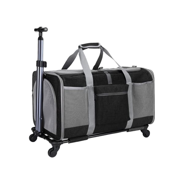 Pet Carrier, Rummelig Indvendig, Åndbart Mesh, Bærbar Design,sort