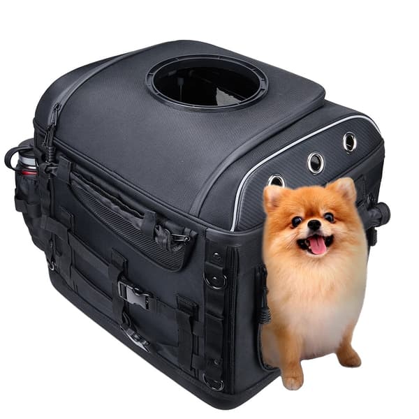 Motorcykel Pet Carrier Taske, Rummelig & Sammenfoldelig Design, Aftagelig Pude,Kæledyrsbærerpose