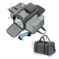 Miniatyrbillede 1 af 2: Pet Carrier, Åndbart Mesh Design, Rummelig og Alsidig,Grå + blå kant