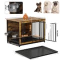 Miniatyrbillede 1 af 2: Træhundekasse, rummelig design, høj belastningskapacitet,39 tommer - Brun