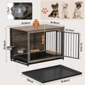 Miniatyrbillede 2 af 2: Træhundekasse, rummelig design, høj belastningskapacitet,39 tommer - Grå