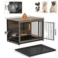 Miniatyrbillede 1 af 2: Træhundekasse, rummelig design, høj belastningskapacitet,39 tommer - Grå