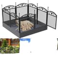Miniatyrbillede 1 af 2: Hundelegetøj, 8 paneler, vandtæt fertilitetsmåtte, metaljernkonstruktion,sort