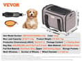 Miniatyrbillede 2 af 2: Pet Carrier, 4 Hjul, Åndbart Mesh, Holdbart Oxford Stof,Grå 25lbs