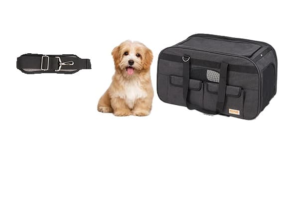 Pet Carrier, 4 Hjul, Åndbart Mesh, Holdbart Oxford Stof,Sort 35lbs