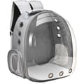 Miniatyrbillede 1 af 2: Pet Carrier Rygsæk, Åndbar Design, Gennemsigtig Dækning,Lys Grå
