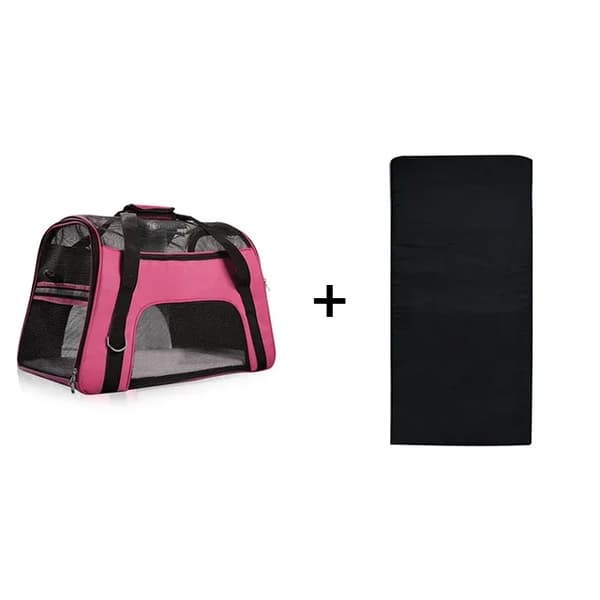 Hundbärväska, Andningsbar Design, Bekväm Resa,L, Rosa