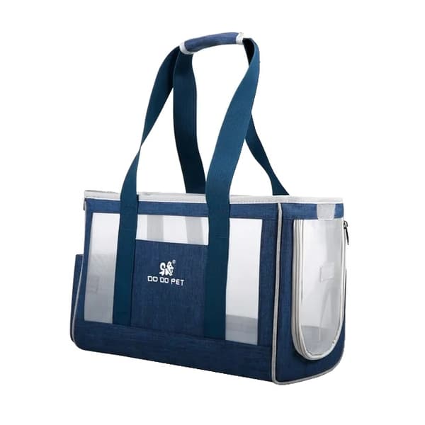 Husdjurstransportväska, Andningsbar Design, Stor Kapacitet,39x17x27cm, Blå