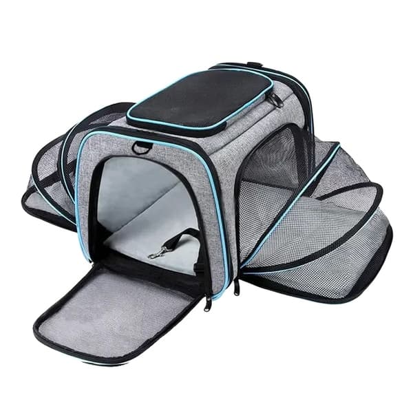 Pet Carrier, Bærbar Design, Åndbart Materiale,S, Blå