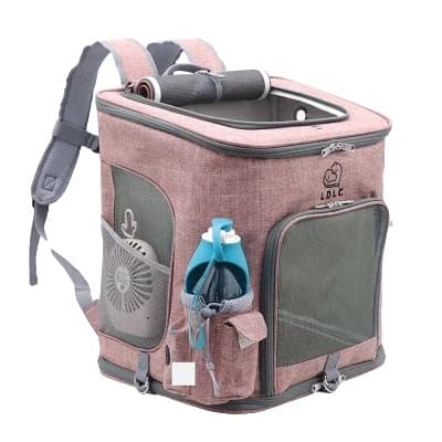 Pet Carrier Rygsæk, Sammenfoldelig, Åndbar Design,L, pink