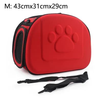 Pet Carrier, Åndbar, Sammenfoldelig,m 43x31x29cm rød