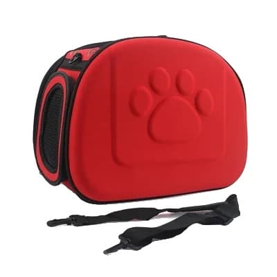 Pet Carrier, Åndbar, Sammenfoldelig,m 43x31x29cm rød