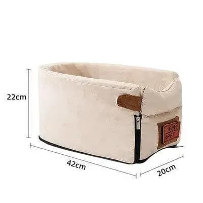 Lemmikkiauton istuin, keskitetty ohjaus turvallisuus, kannettava sänky,42x20x22cm, beige