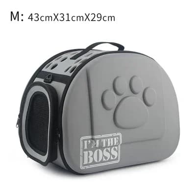 Pet Carrier, Åndbar, Sammenfoldelig,m 43x31x29cm grå