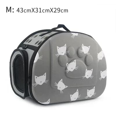 Pet Carrier, Åndbar, Sammenfoldelig,M 43x31x29cm Grå