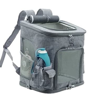 Pet Carrier Rygsæk, Åndbar Ventilation, Nem Adgang,grå, L