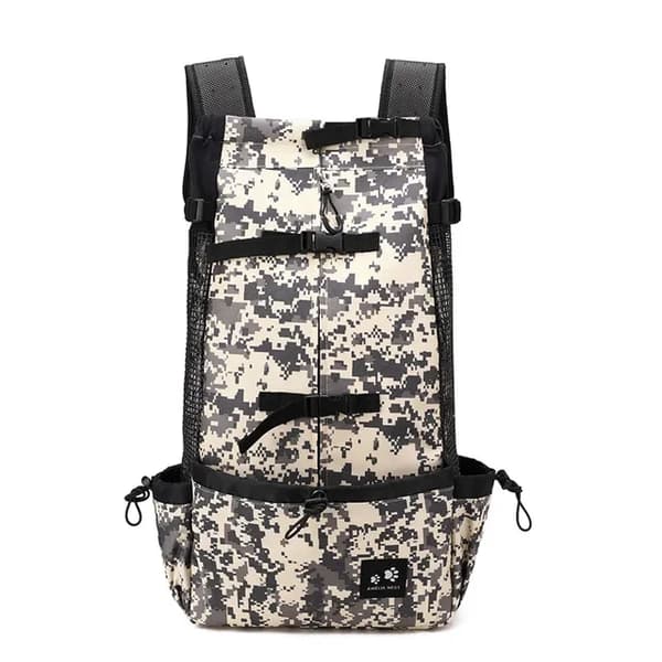 Hundryggsäck, Andningsbar, Lättviktig,Grå kamouflage, XL-dräkt 15-28kg