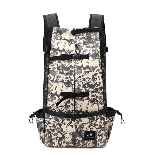 Hundryggsäck, Andningsbar, Lättviktig,Grå kamouflage, XL-dräkt 15-28kg