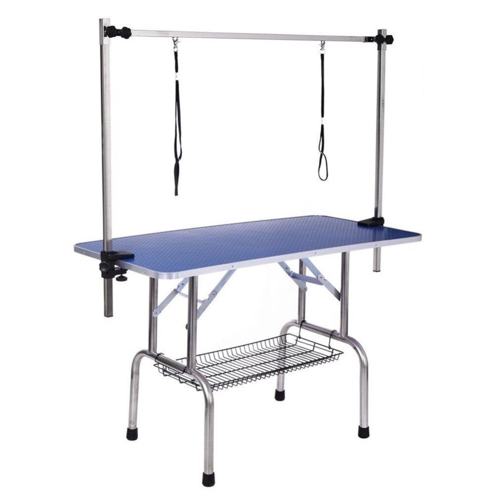 Groomingbord, rakbord med justerbar höjd och nedre korg för hundar