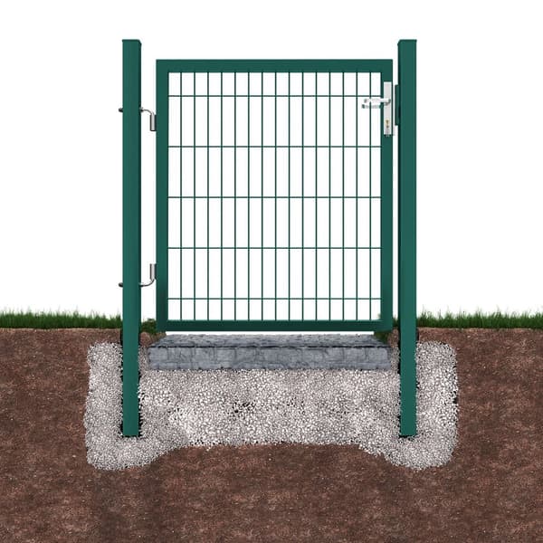 Garden Gate - Steel - Med Lock and Doorknob - 106 x 150 cm - Grøn
