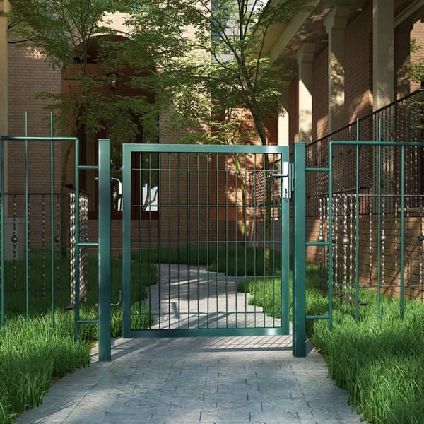Garden Gate - Steel - Med Lock and Doorknob - 106 x 150 cm - Grøn