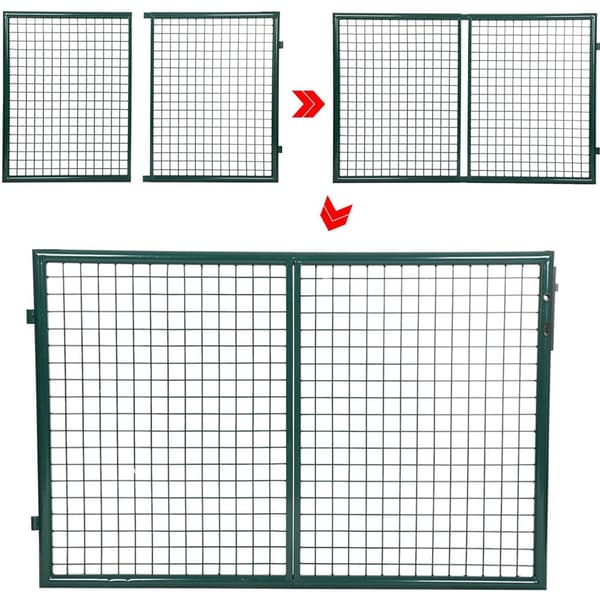 Garden Door - Double Gate - inklusive lås og 3 taster - 100 x 320 cm - Grøn