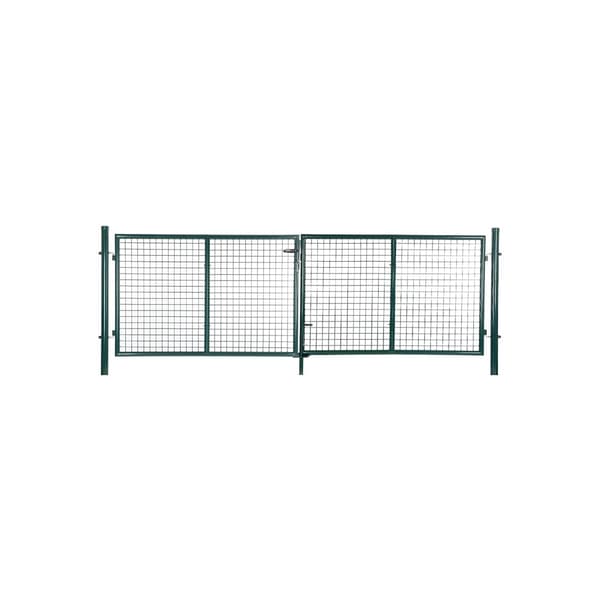 Puutarhan ovi - kaksoisportti - mukaan lukien lukko ja 3 näppäintä - 100 x 320 cm - vihreä