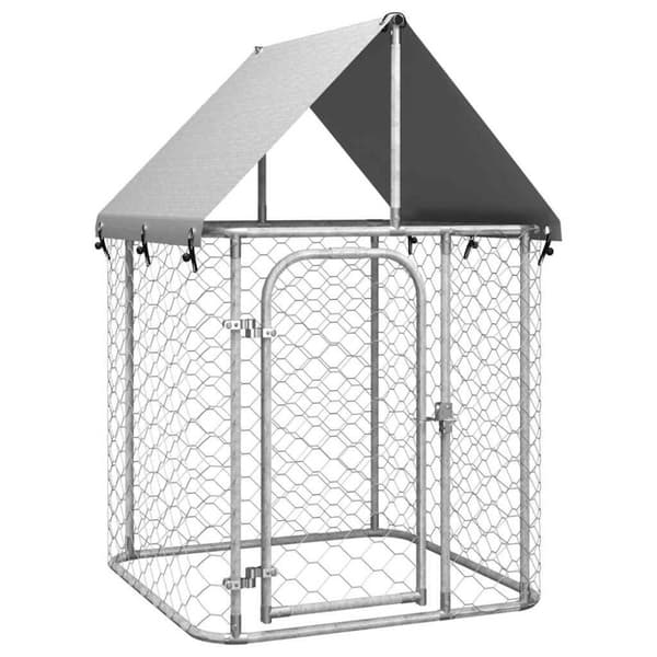 Hundhage/hundgård med tak för utomhusbruk