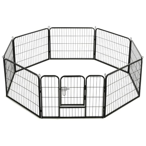 Hundhage/hundgård med 8 paneler stål