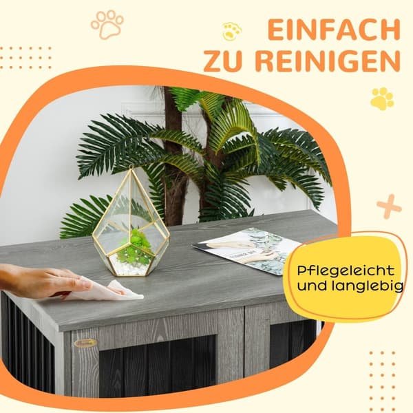 Rootz Dog Crate - kæledyrskasse - Hundekennel med lås - Sikker design - 85 x 55 x 75 cm - Grå