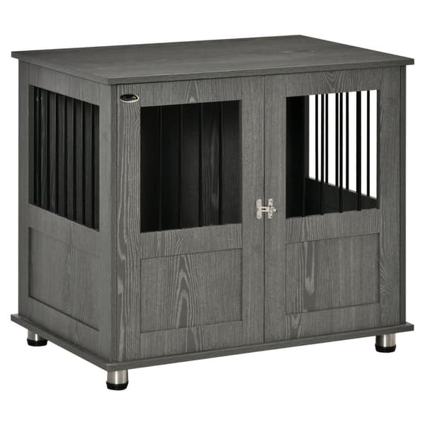 Rootz Dog Crate - kæledyrskasse - Hundekennel med lås - Sikker design - 85 x 55 x 75 cm - Grå