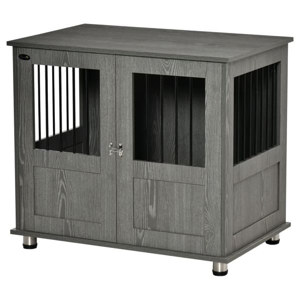 Rootz Dog Crate - kæledyrskasse - Hundekennel med lås - Sikker design - 85 x 55 x 75 cm - Grå