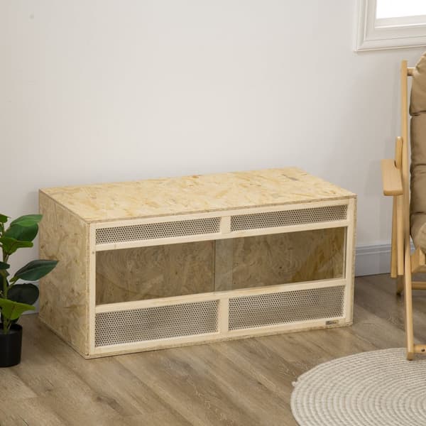 Rootz Terrarium til krybdyr - Habitat - Indkapsling - Termisk isolering - 100 x 47 x 47 cm OSB Wood and Glass Door