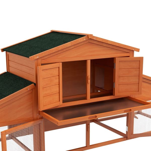 Rootz Rabbit Hutch Rodent Hut - Bunny House - Small Animal Shelter - Solid Pine Wood - 2,25L X 0,70W X 1H M