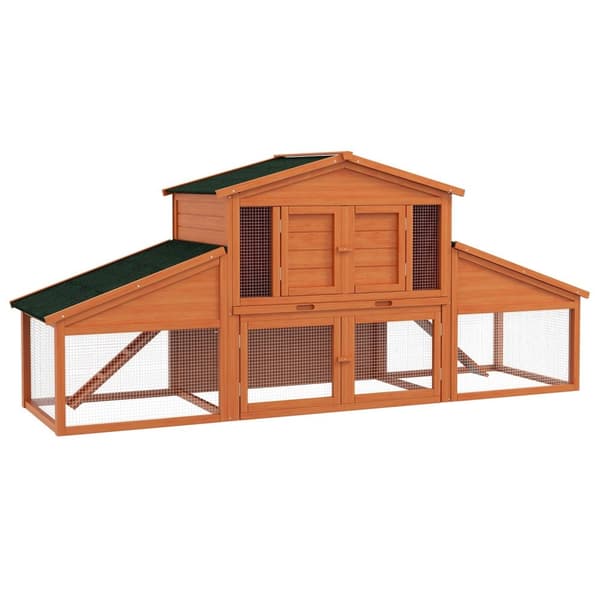 Rootz Rabbit Hutch Rodent Hut - Bunny House - Small Animal Shelter - Solid Pine Wood - 2,25L X 0,70W X 1H M