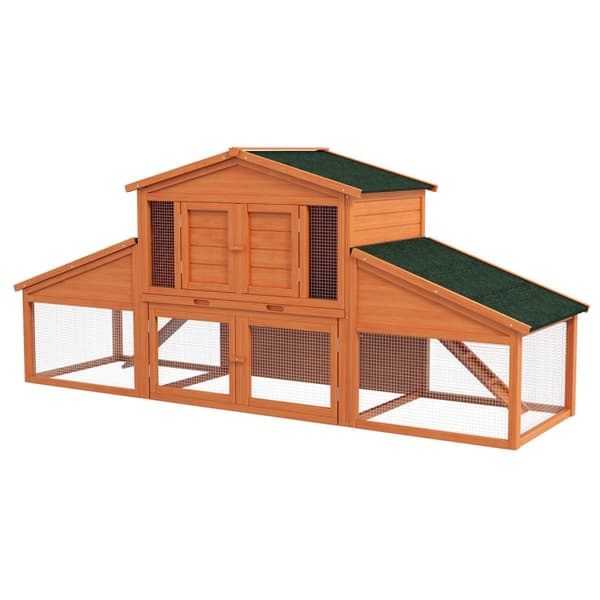 Rootz Rabbit Hutch Rodent Hut - Bunny House - Small Animal Shelter - Solid Pine Wood - 2,25L X 0,70W X 1H M
