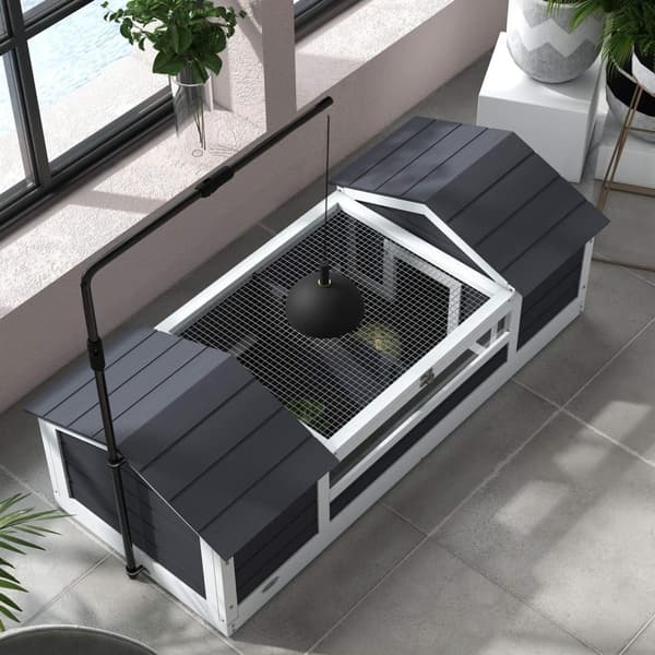 Rootz Outdoor Tortoise House - Turtle Enclosure - Reptil Habitat - Justerbar lampa - 120 x 56,5 x 43 cm