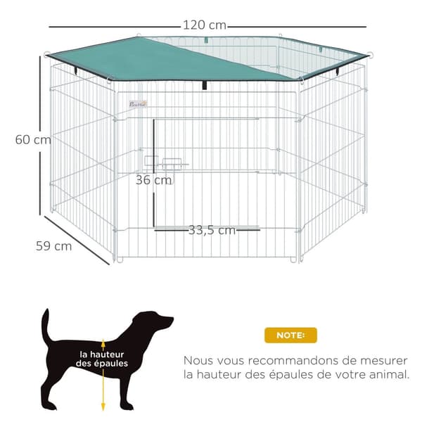 Rootz Modular Steel Run - Kæledyrskabeling - Dyre Playpen - Robust & Exultable - 120 x 60 cm - Indendørs/udendørs brug