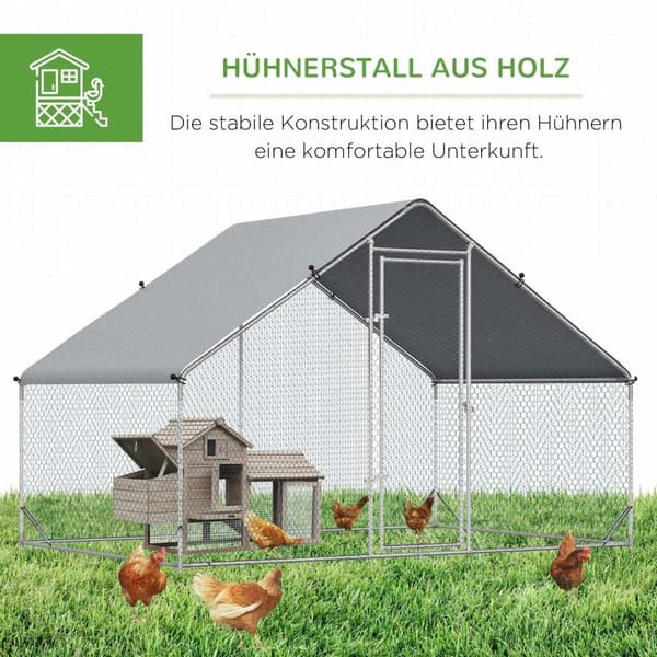 Rootz Outdoor Chicken Coop - Poultry House - Animal Inclosure - Weatherproof Protection - 3M x 2M x 2M