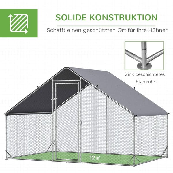 Rootz Outdoor Chicken Coop - Poultry House - Animal Inclosure - Weatherproof Protection - 3M x 2M x 2M