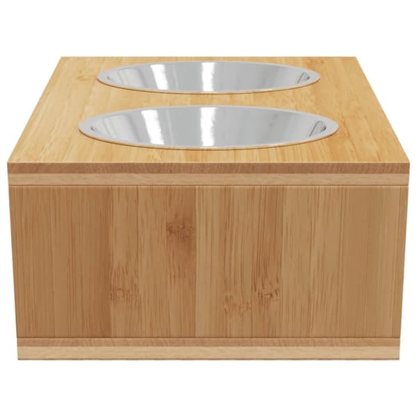 vidaXL Korotetut koiran kulhot 35,5x18x10,5 cm bambu